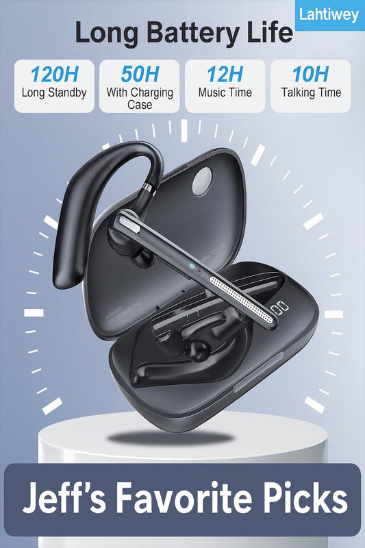 Lahtiwey Bluetooth 5.3 Headset – Long Battery Life & ENC for Professionals
