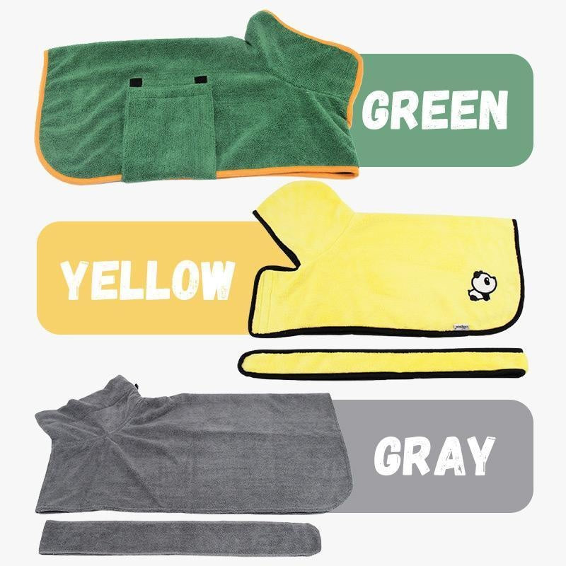 Super Absorbent Dog Bathrobe Towel – Quick-Dry Microfiber Pet Drying Coat