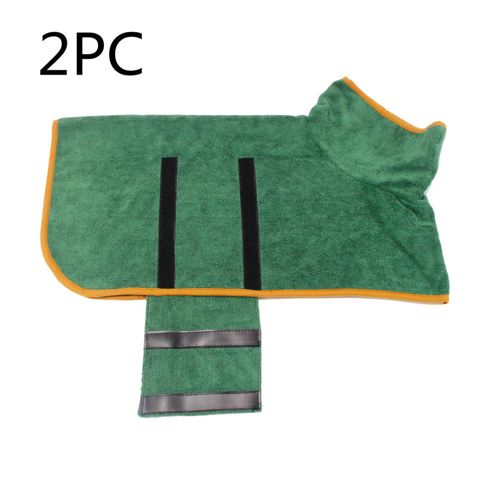 Super Absorbent Dog Bathrobe Towel – Quick-Dry Microfiber Pet Drying Coat