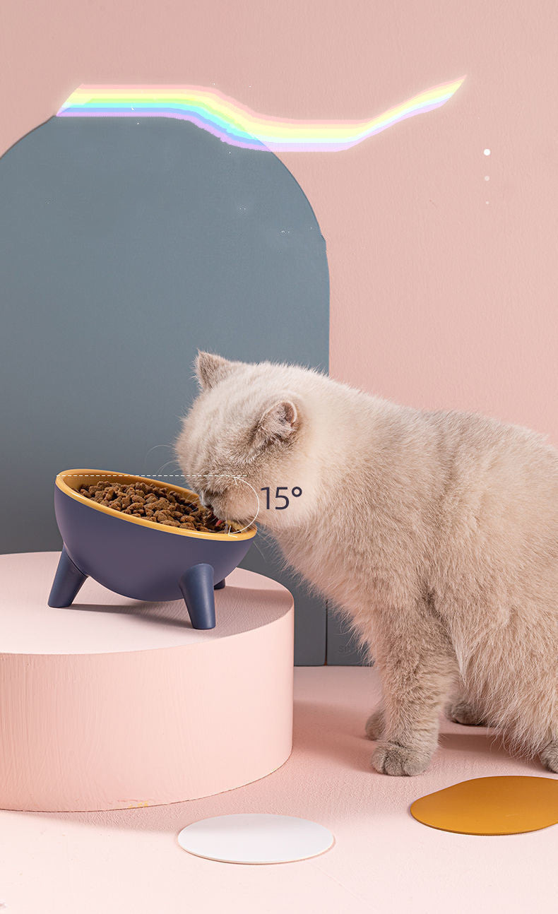 15° Tilted Pet Bowl – Anti-Black Chin, Ergonomic Food-Grade Feeder for Cats & Small Dogs – grooming kit