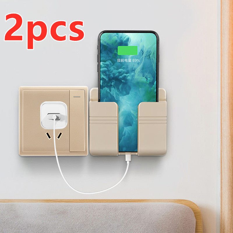 Wall-Mounted Remote & Phone Holder – No-Drill Adhesive Charging Stand
