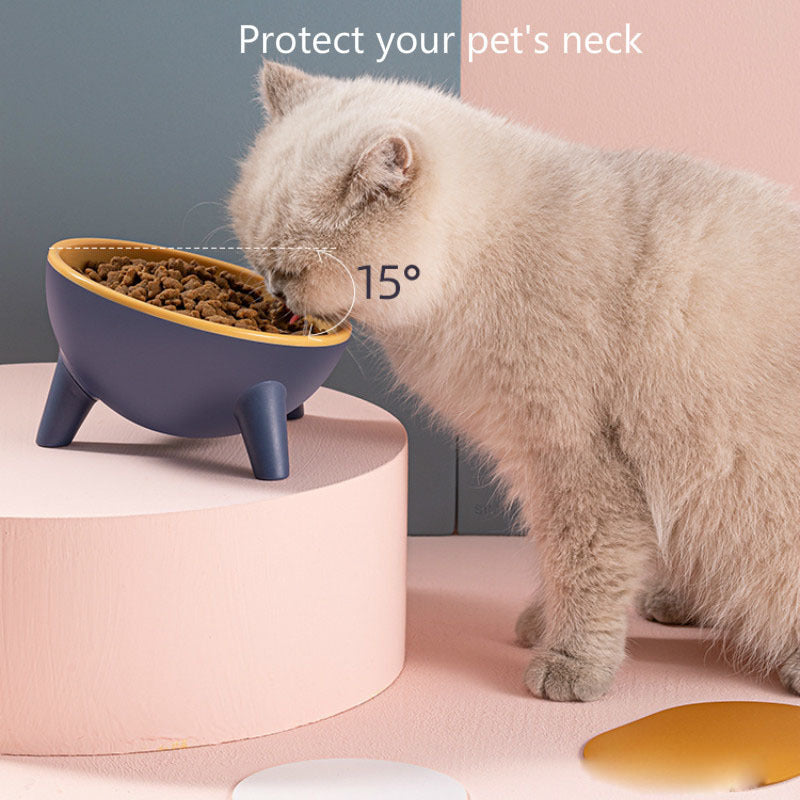 15° Tilted Pet Bowl – Anti-Black Chin, Ergonomic Food-Grade Feeder for Cats & Small Dogs – grooming kit