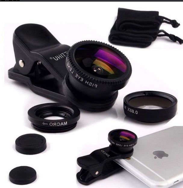3-in-1 Clip-On Fisheye Lens Kit for Mobile Phones – Universal Fit – tech-gadget