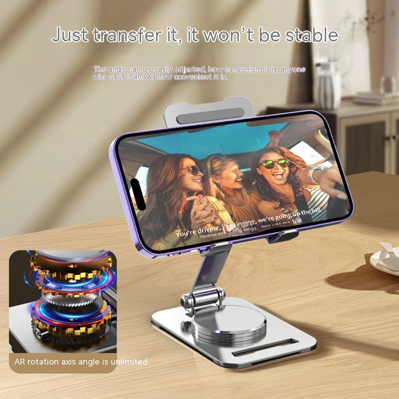 Foldable 360° Phone & Tablet Stand – Adjustable Aluminum Desk Holder