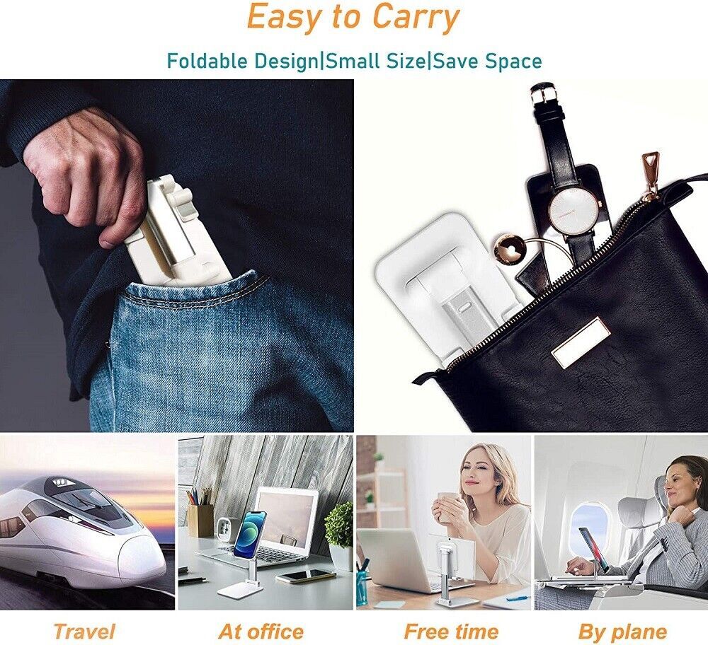 Foldable Phone & Tablet Stand – Adjustable Desktop Holder for Desk Use - JEFF's Favorite Picks