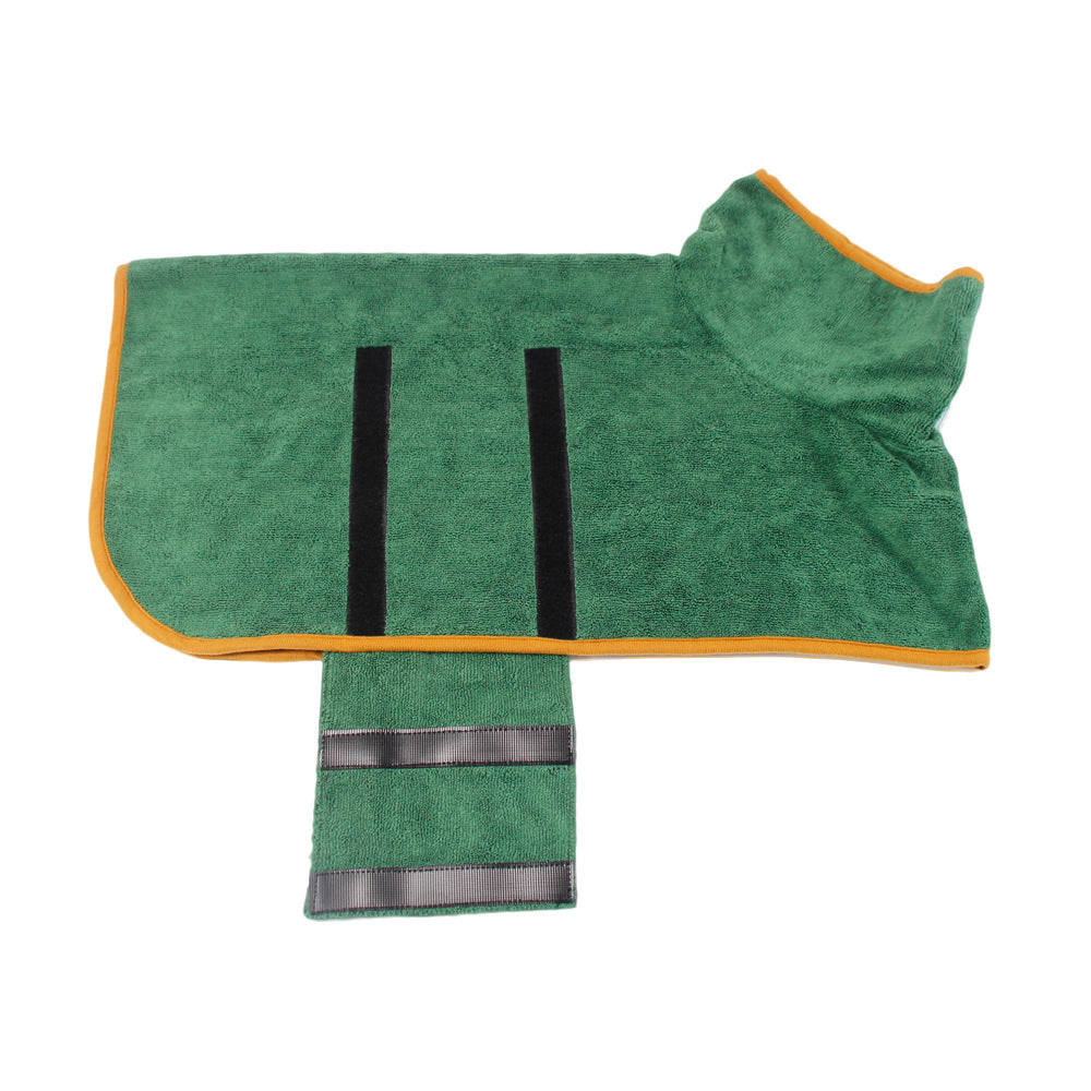 Super Absorbent Dog Bathrobe Towel – Quick-Dry Microfiber Pet Drying Coat