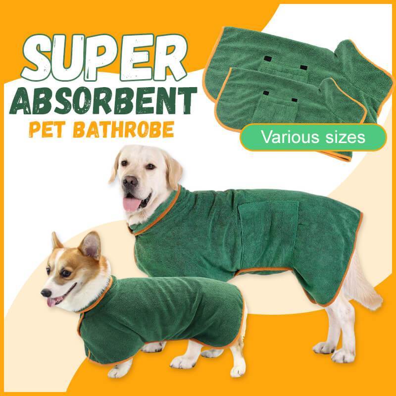 Super Absorbent Dog Bathrobe Towel – Quick-Dry Microfiber Pet Drying Coat