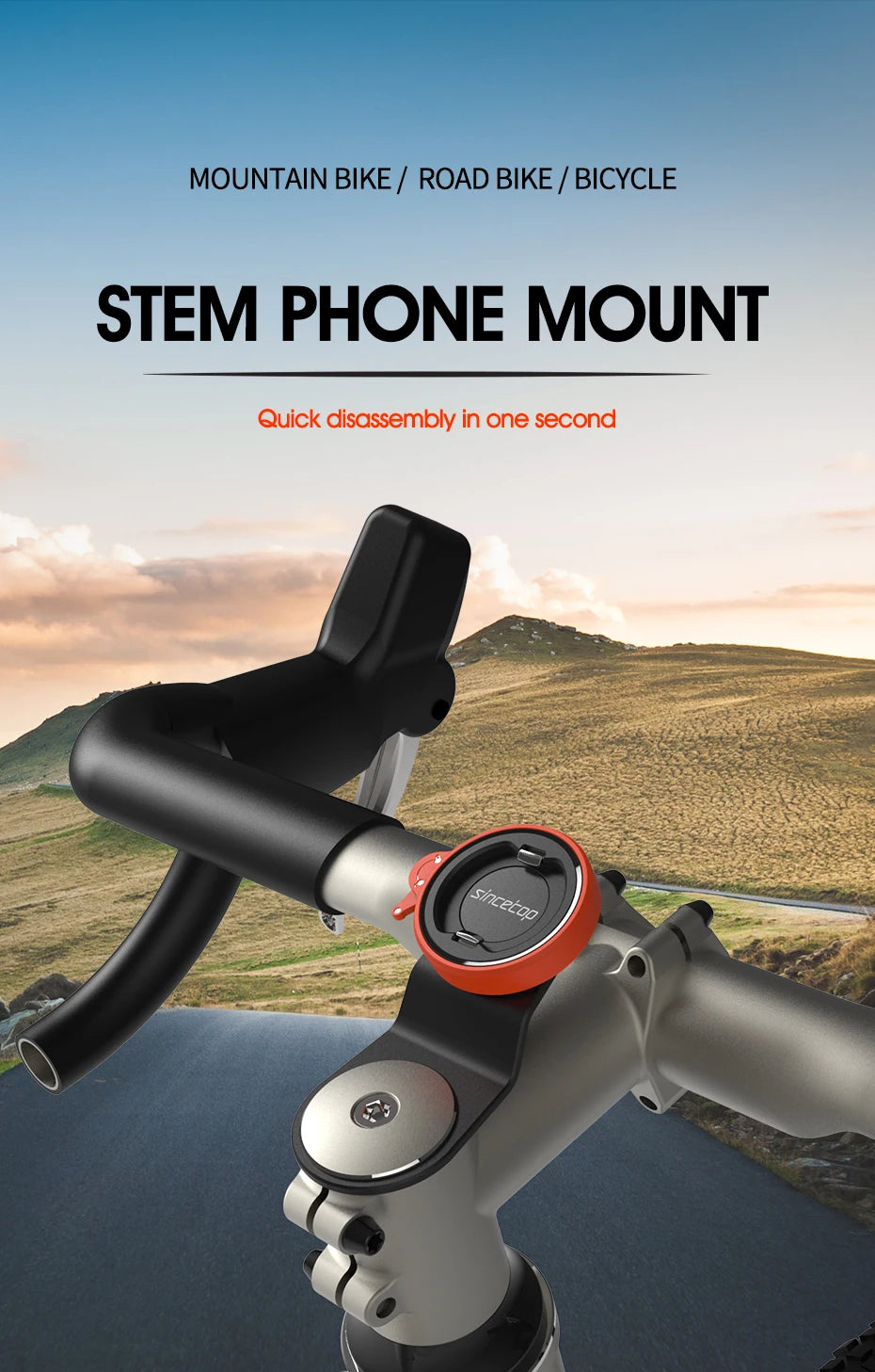 SINCE TOP Quick Mount Phone Holder – Motorcycle & Bike iPhone Mount