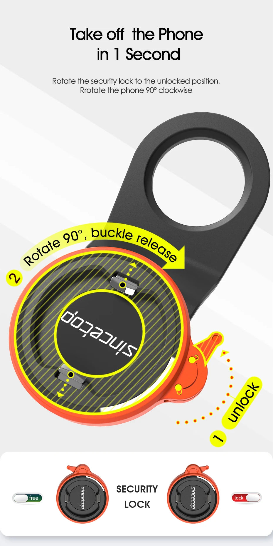 SINCE TOP Quick Mount Phone Holder – Motorcycle & Bike iPhone Mount