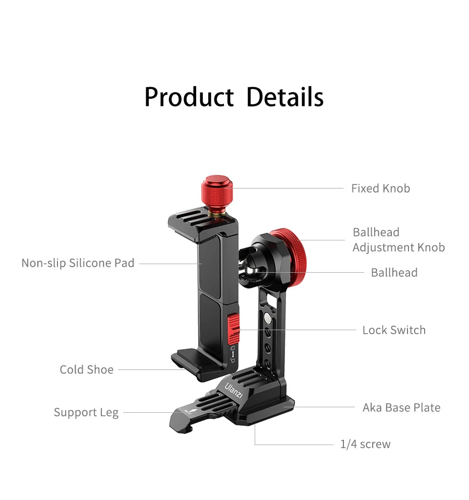 Ulanzi Tripod Mount Adapter – Universal Smartphone Holder for Vlogging & Streaming