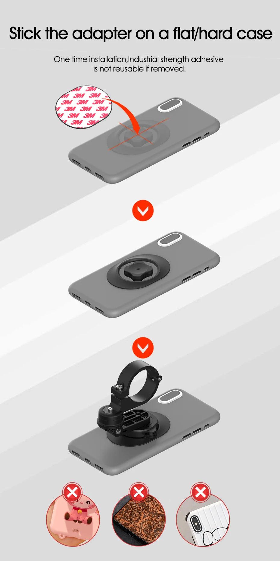 SINCE TOP Universal Bike & Motorcycle Phone Mount – Quick Release, 360° Rotation