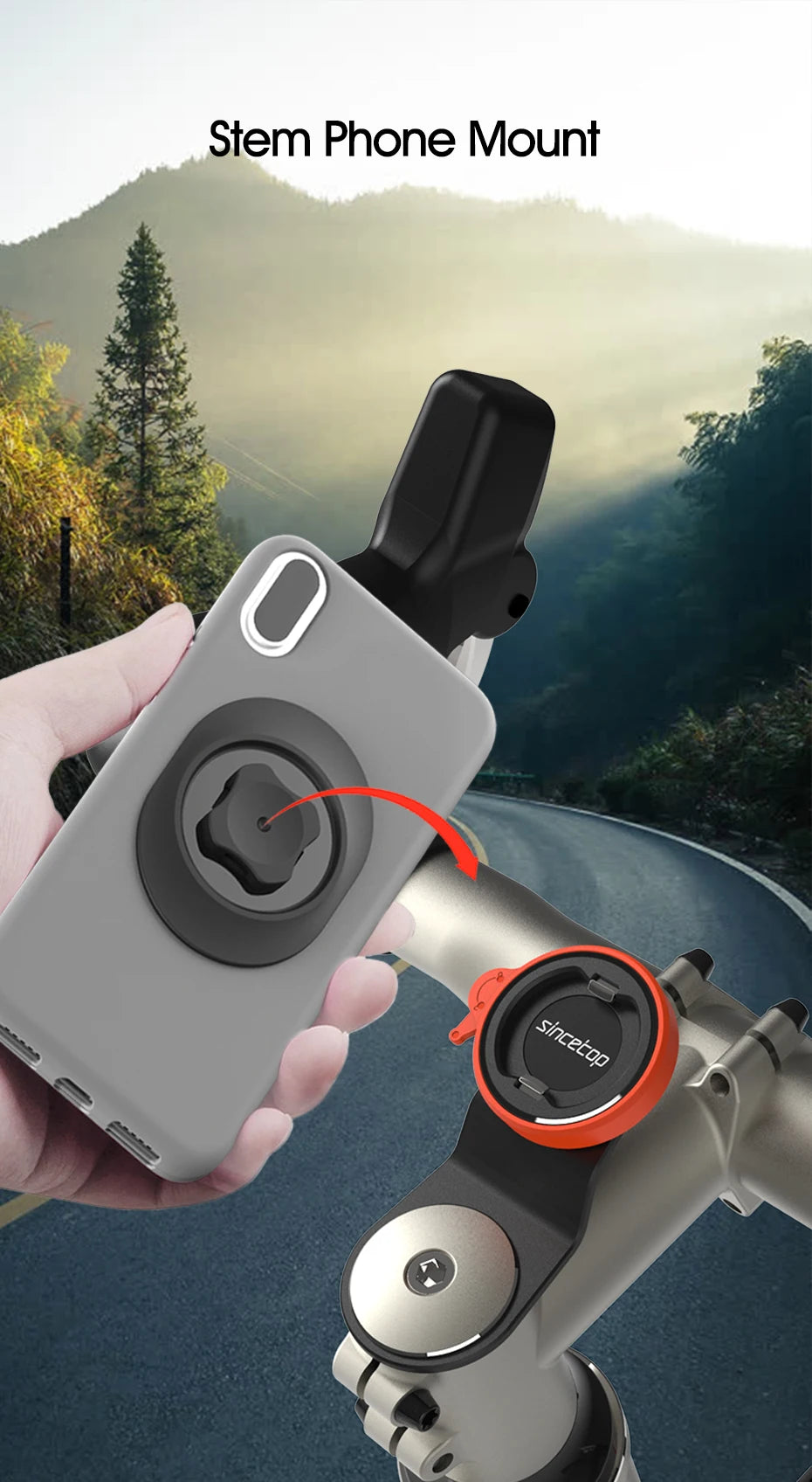 SINCE TOP Quick Mount Phone Holder – Motorcycle & Bike iPhone Mount