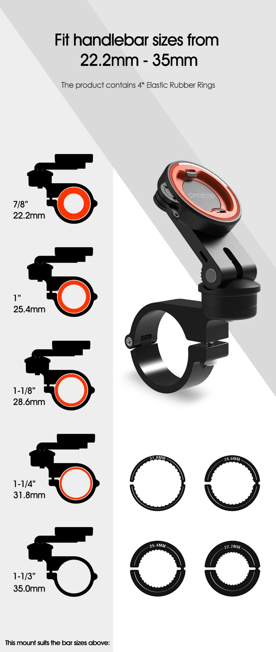 SINCE TOP Universal Bike & Motorcycle Phone Mount – Quick Release, 360° Rotation
