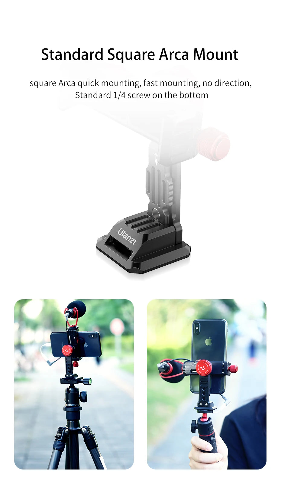 Ulanzi Tripod Mount Adapter – Universal Smartphone Holder for Vlogging & Streaming