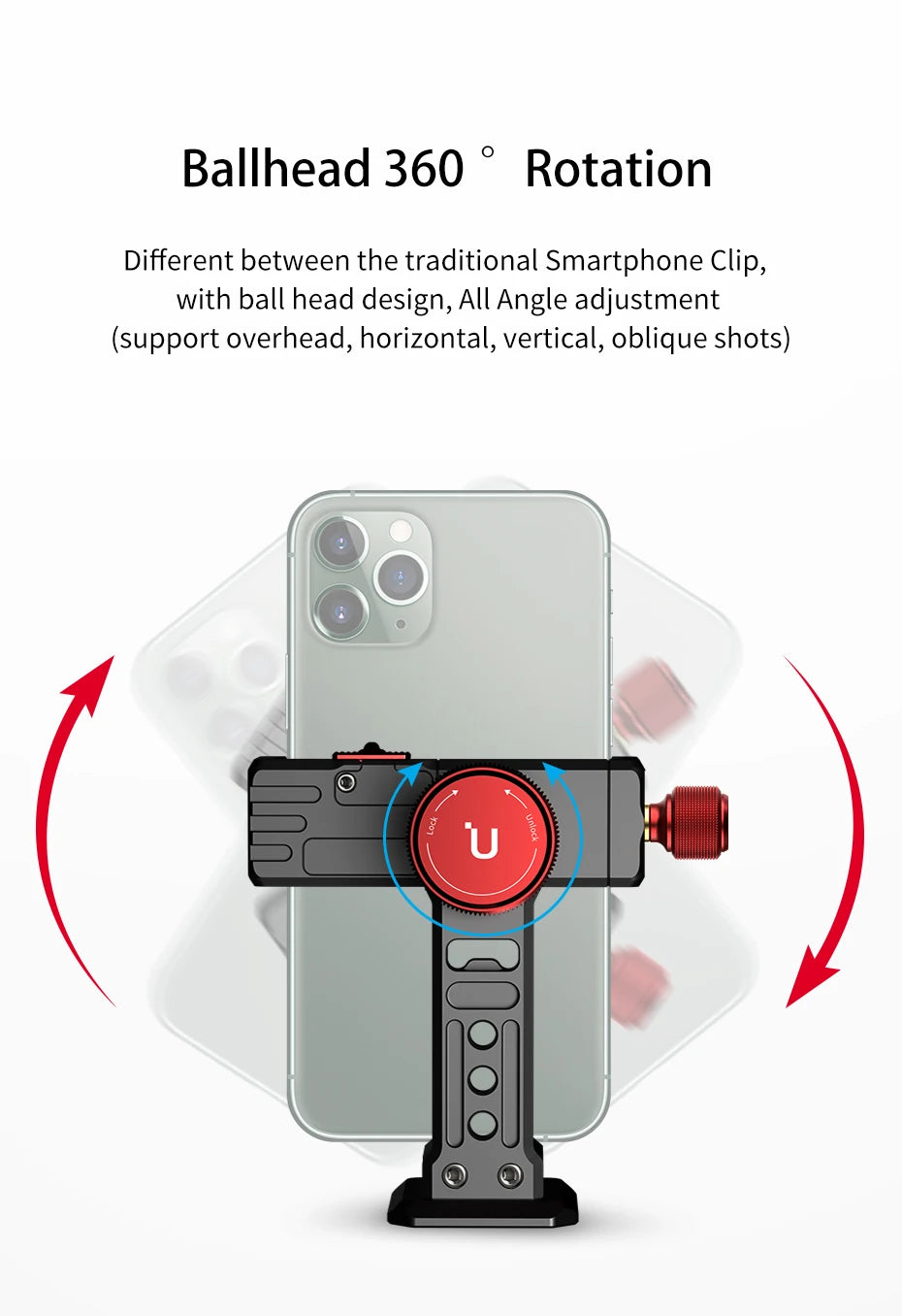 Ulanzi Tripod Mount Adapter – Universal Smartphone Holder for Vlogging & Streaming