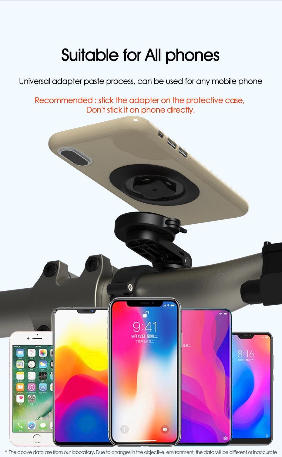 SINCE TOP Universal Bike & Motorcycle Phone Mount – Quick Release, 360° Rotation