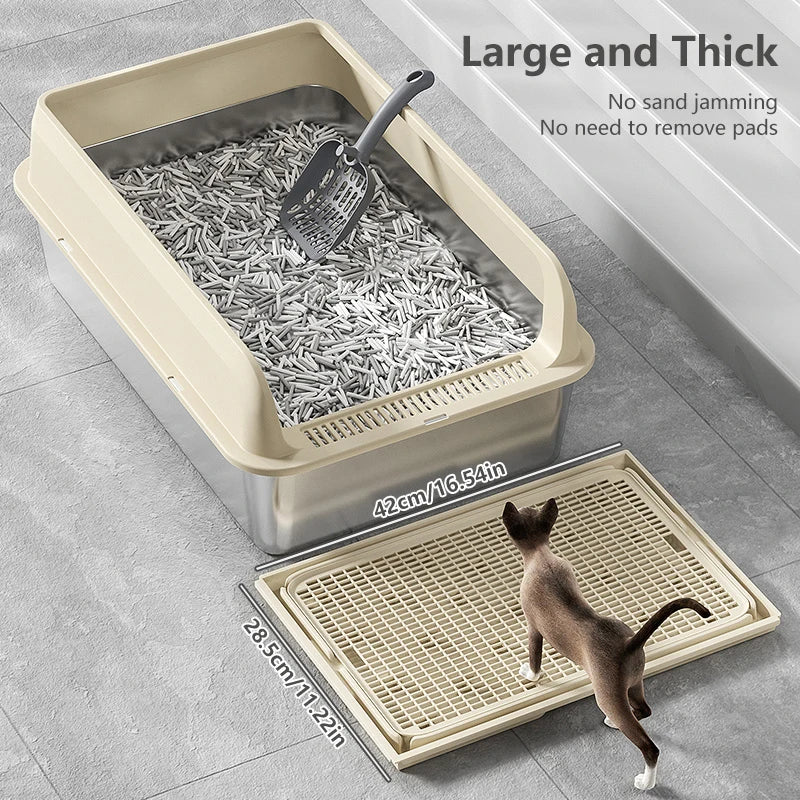 “Waterproof Cat Litter Mat – Double-Layer Trapping Pad for Easy Cleaning”