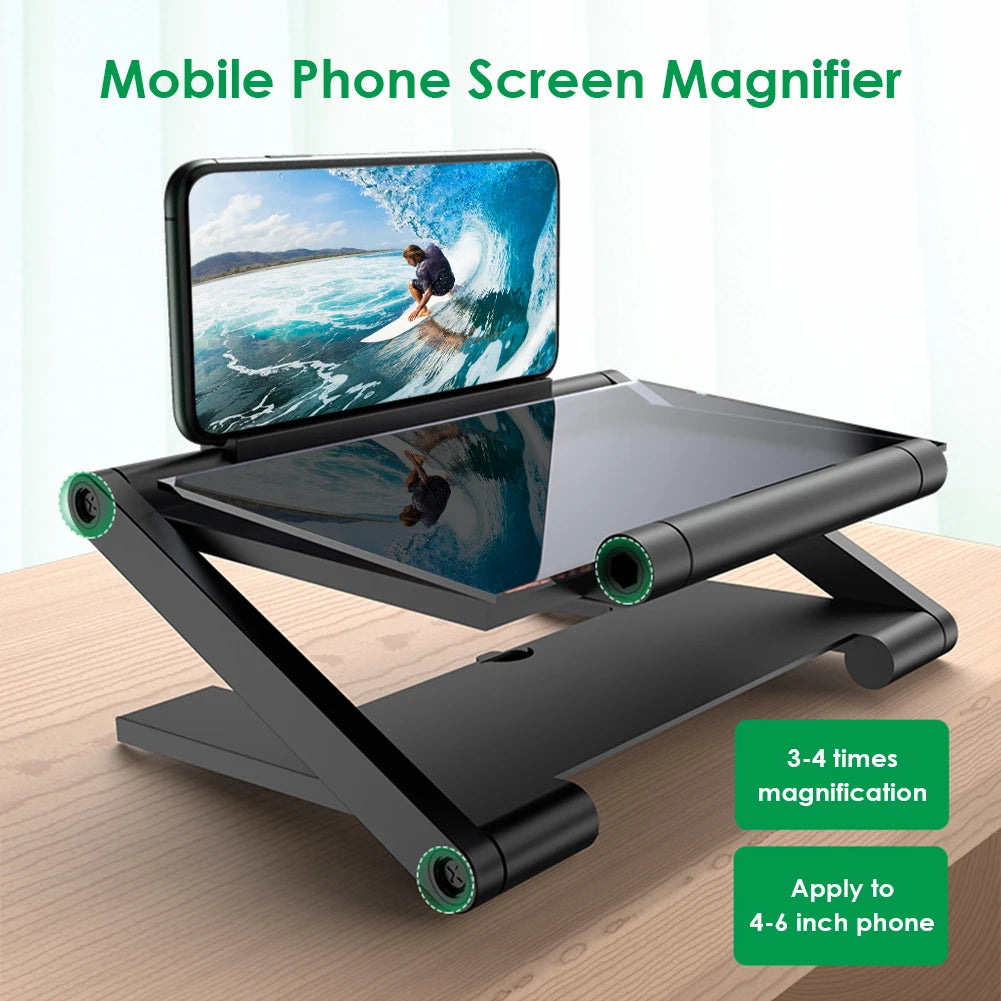 8-Inch 3D HD Phone Screen Magnifier – Foldable Smartphone Amplifier Stand