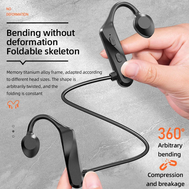 K69 Bone Conduction Wireless Earphones – Open-Ear Bluetooth Headset for Safe Outdoor Listening