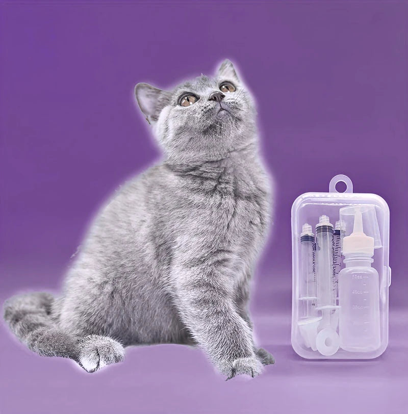 “Newborn Pet Feeder Set – Syringe & Bottle Kit for Puppies & Kittens”
