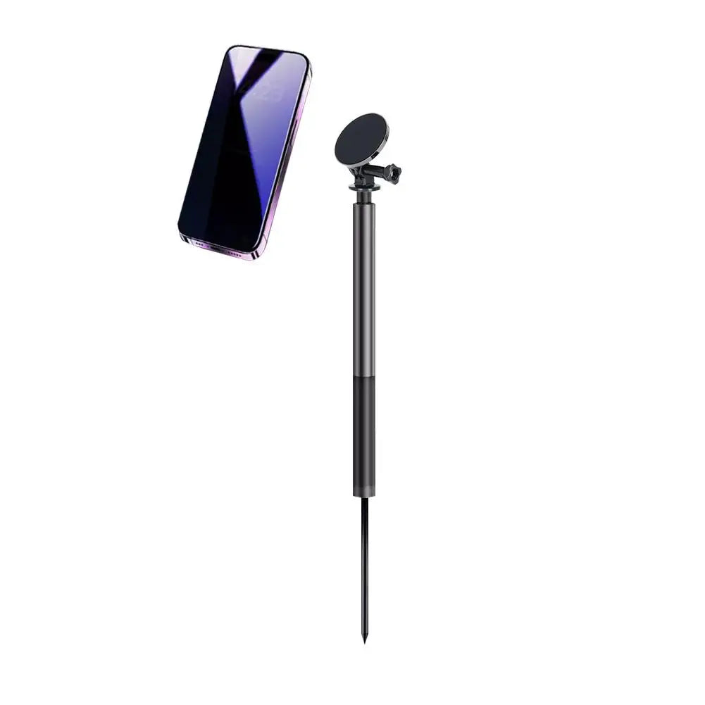 Magnetic Ground-Insert Phone Stand – Extendable Outdoor Tripod for Golf & Fishing