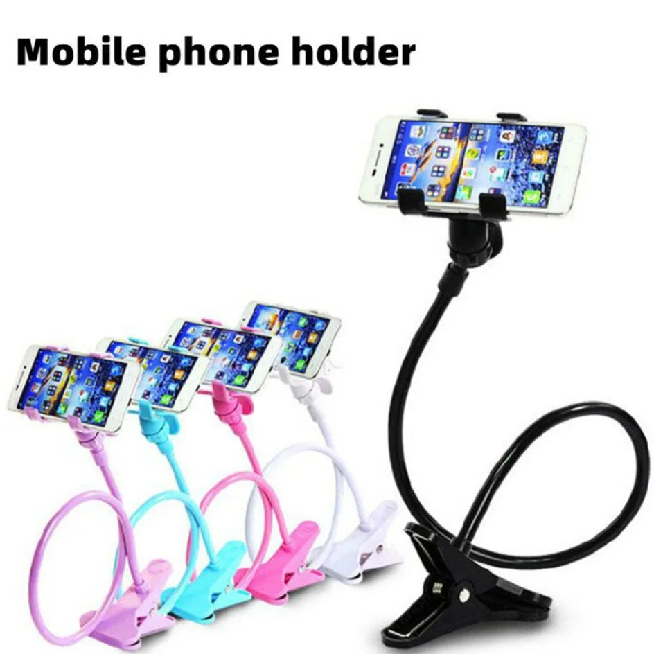 Flexible 28" Gooseneck Phone Holder – 360° Lazy Clip Stand for Bed & Desk