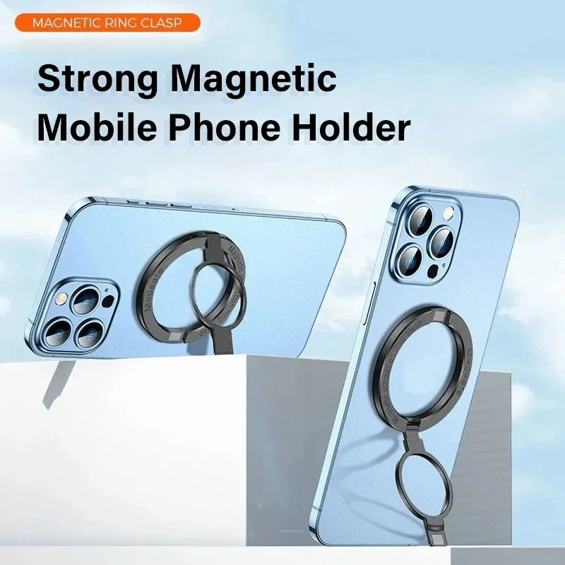“Magsafe Foldable Phone Ring Stand – Alloy Magnetic Holder for iPhone”