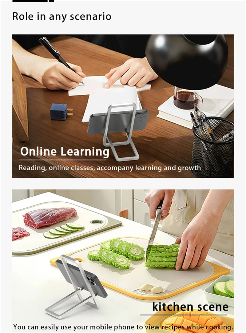 Foldable Lazy Phone Stand – Adjustable Desktop Holder for iPhone & Android