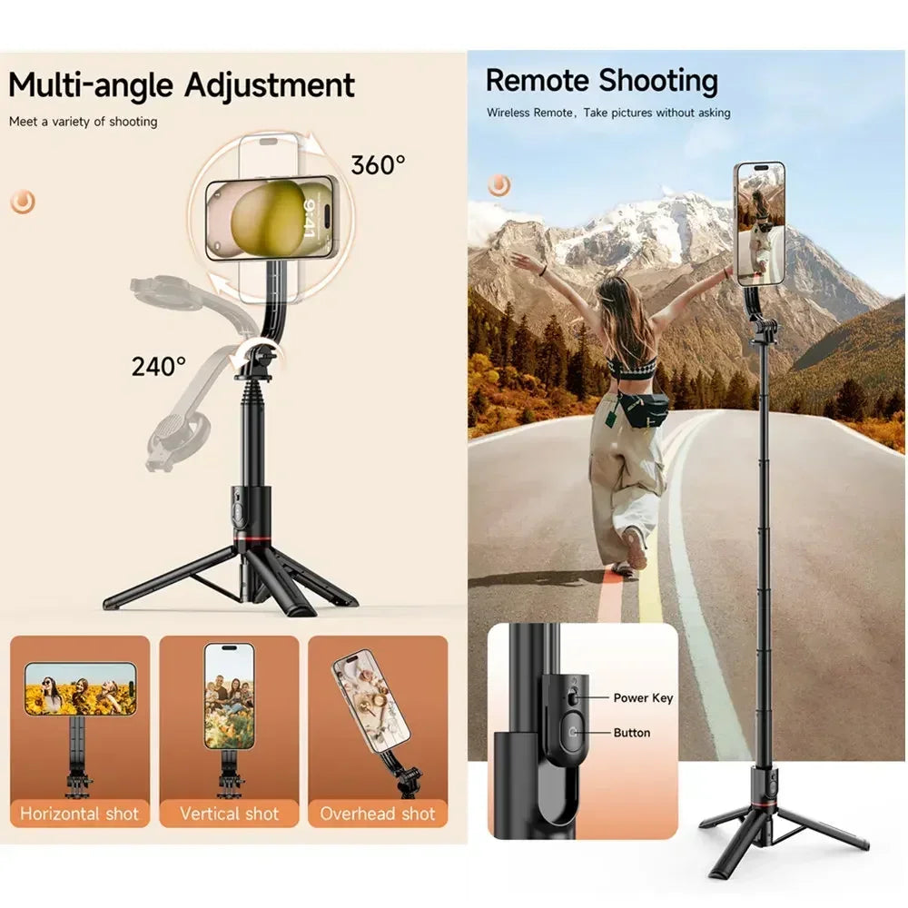 “L20 Magsafe Selfie Stick Tripod – Bluetooth, Cold Shoe, Extendable”