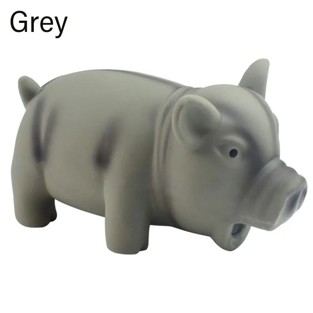 “Latex Squeaky Pig Chew Toy – Grunting Dog Toy for Dental Health & Fun”