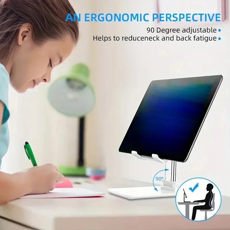 Adjustable Telescopic Phone & Tablet Stand – Foldable & Ergonomic Desk Holder
