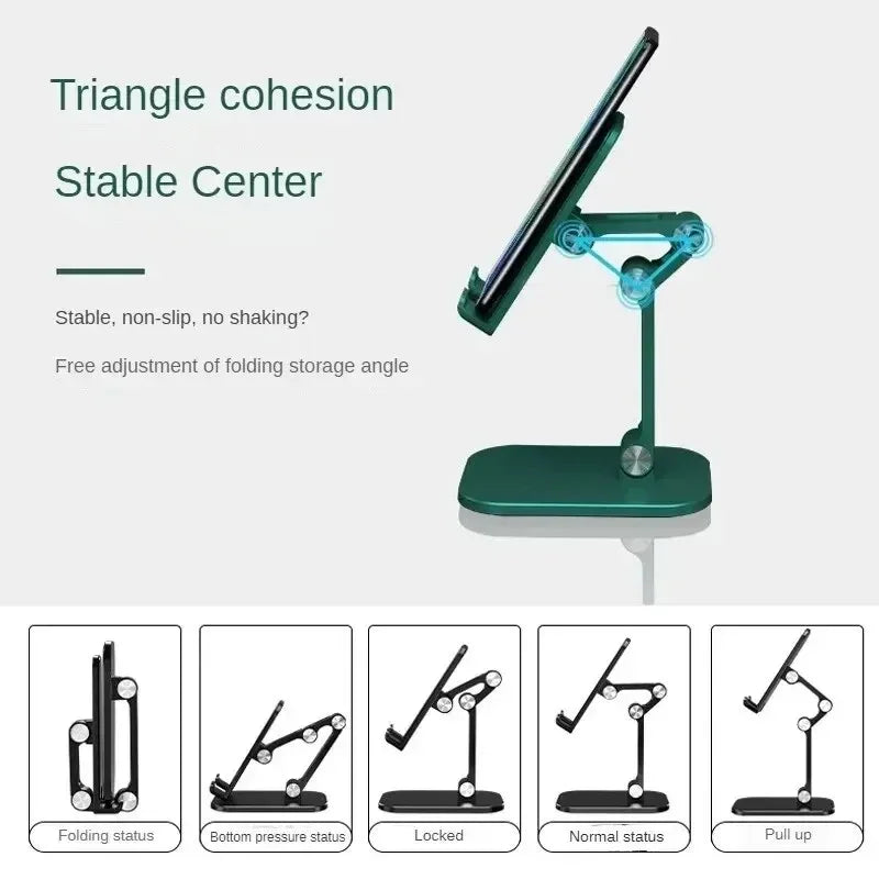 VIKEFON 3-Section Foldable Phone Stand – Adjustable Desk Holder for Smartphones & Tablets