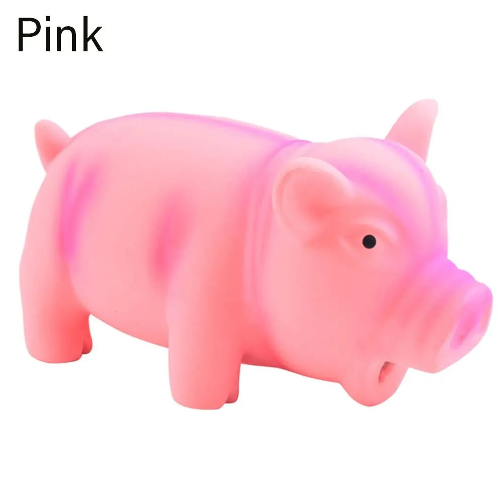 “Latex Squeaky Pig Chew Toy – Grunting Dog Toy for Dental Health & Fun”