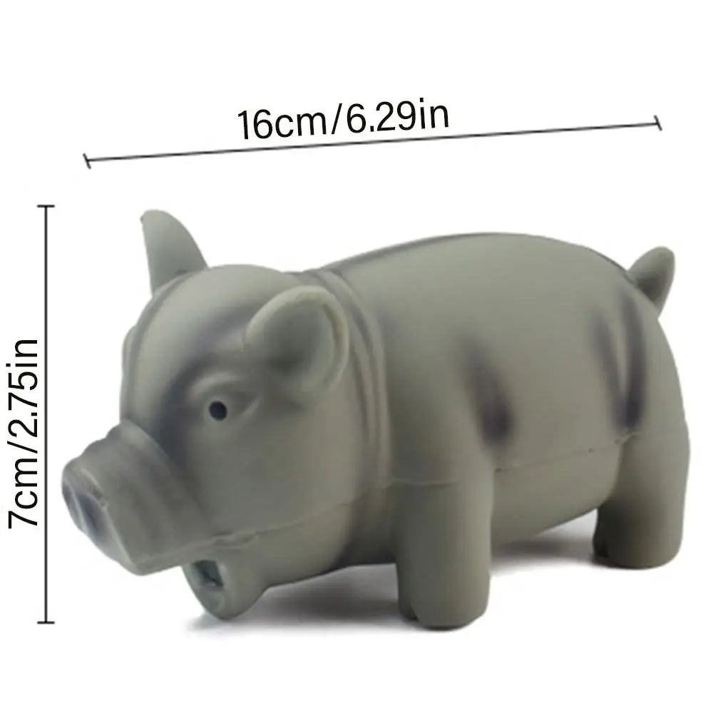 “Latex Squeaky Pig Chew Toy – Grunting Dog Toy for Dental Health & Fun”