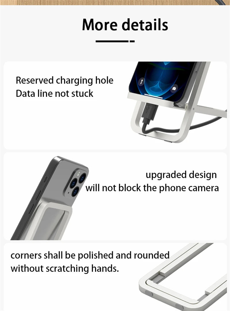Foldable Lazy Phone Stand – Adjustable Desktop Holder for iPhone & Android