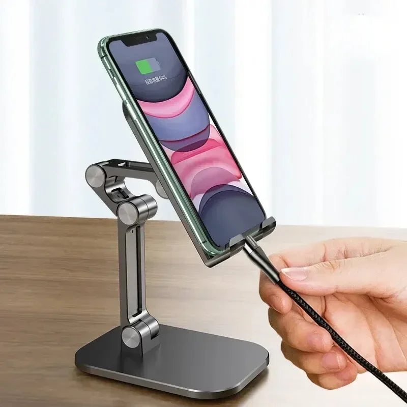 VIKEFON 3-Section Foldable Phone Stand – Adjustable Desk Holder for Smartphones & Tablets