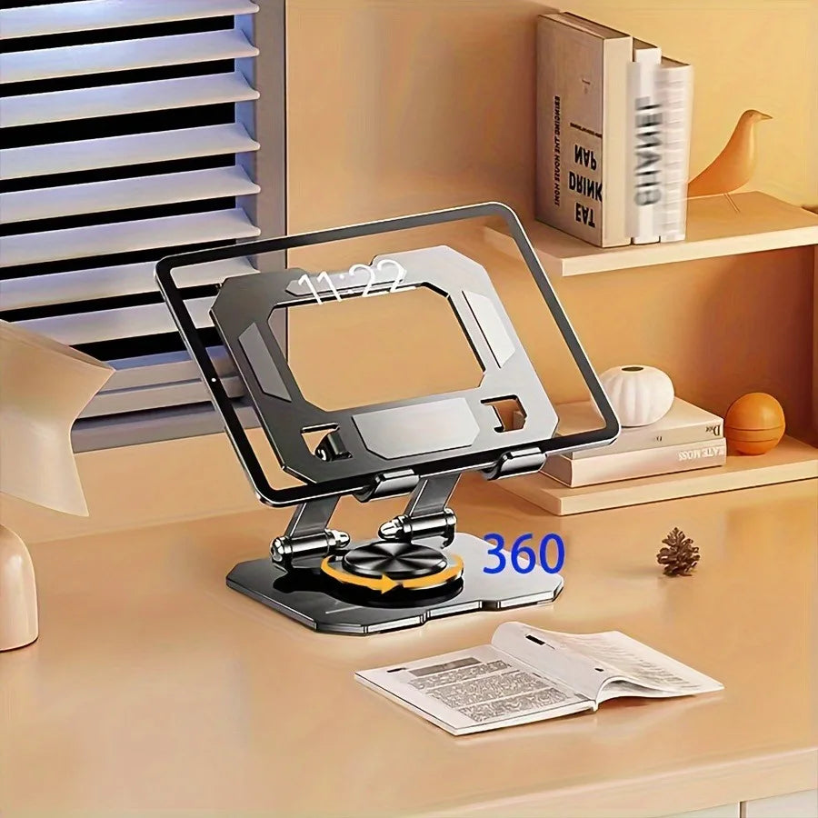 “360° Rotating Tablet Stand – Foldable Aluminum Holder for iPad”