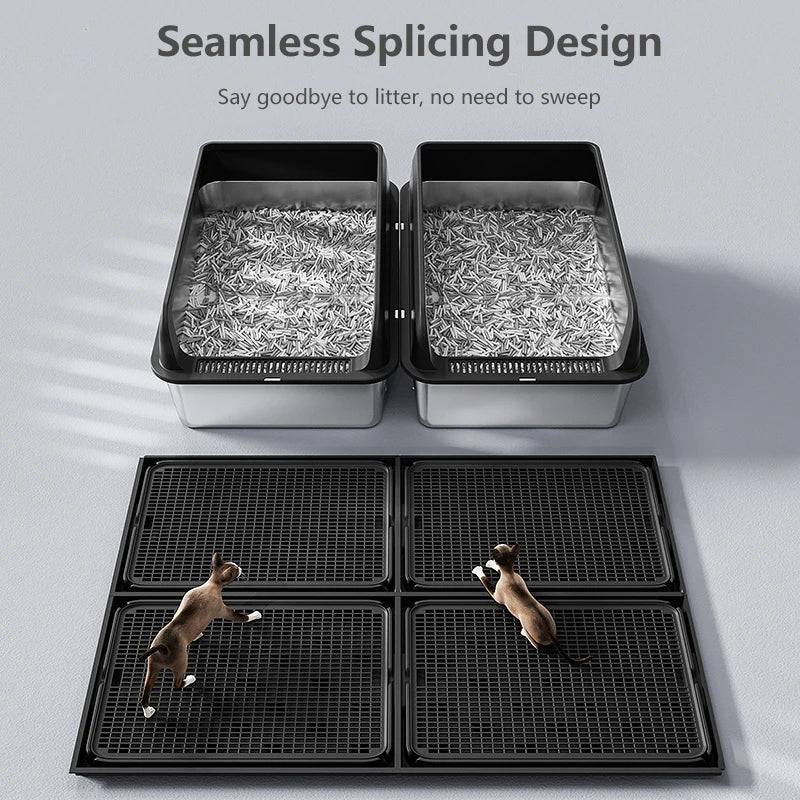 “Waterproof Cat Litter Mat – Double-Layer Trapping Pad for Easy Cleaning”