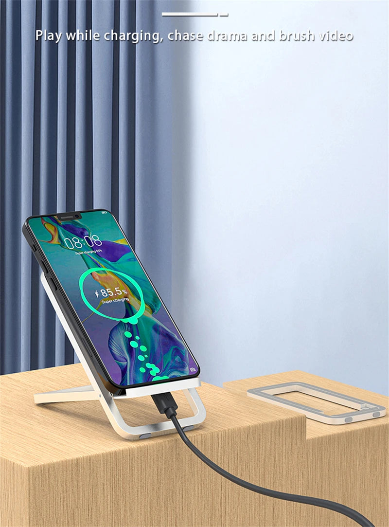 Foldable Lazy Phone Stand – Adjustable Desktop Holder for iPhone & Android
