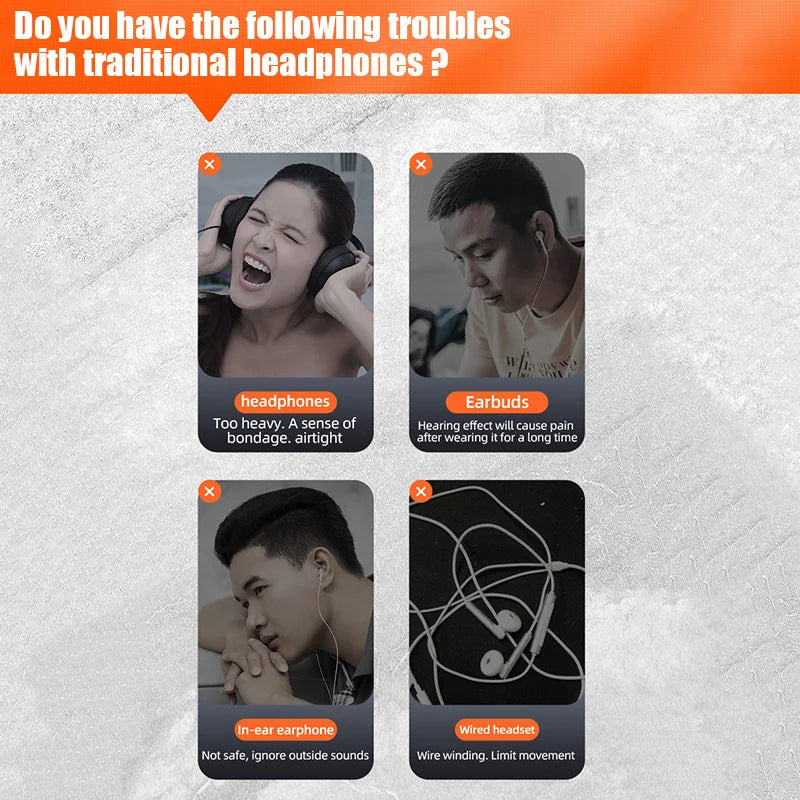 K69 Bone Conduction Wireless Earphones – Open-Ear Bluetooth Headset for Safe Outdoor Listening