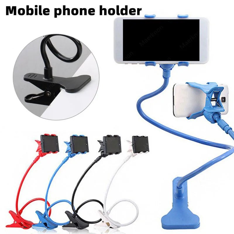 Flexible 28" Gooseneck Phone Holder – 360° Lazy Clip Stand for Bed & Desk