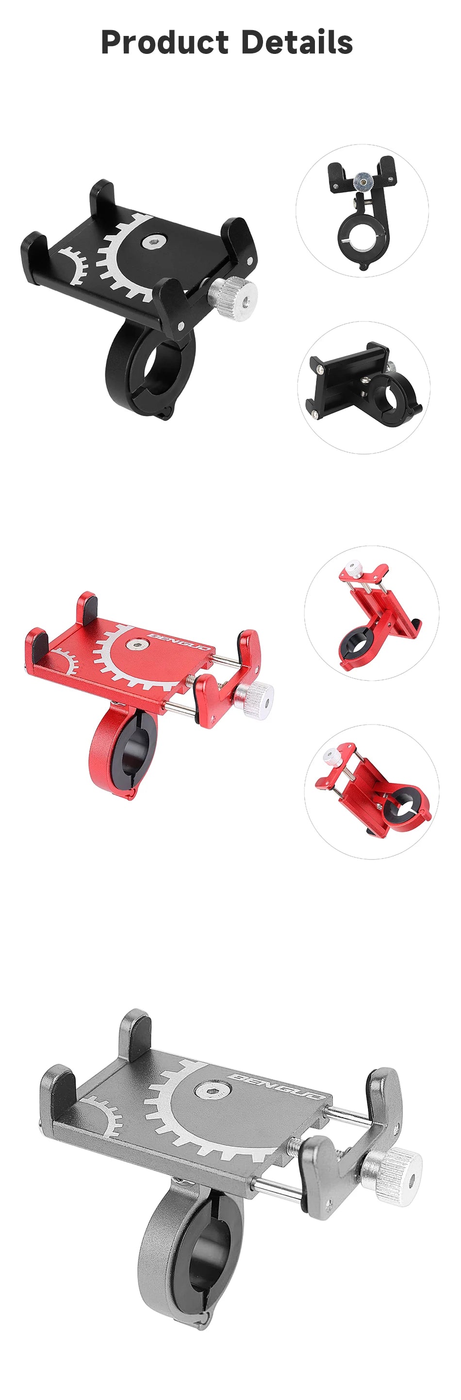 Universal Aluminum Phone Holder for Scooters – Stable & Durable Mount for iPhone & Android