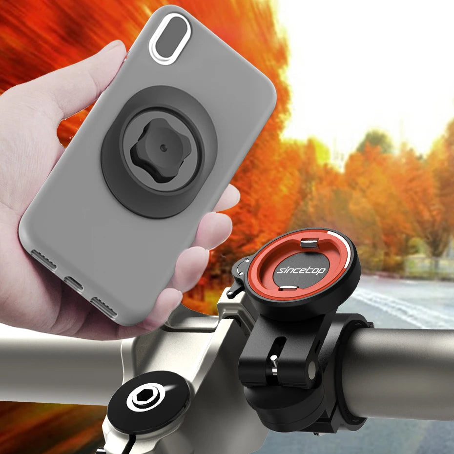 SINCE TOP Universal Bike & Motorcycle Phone Mount – Quick Release, 360° Rotation