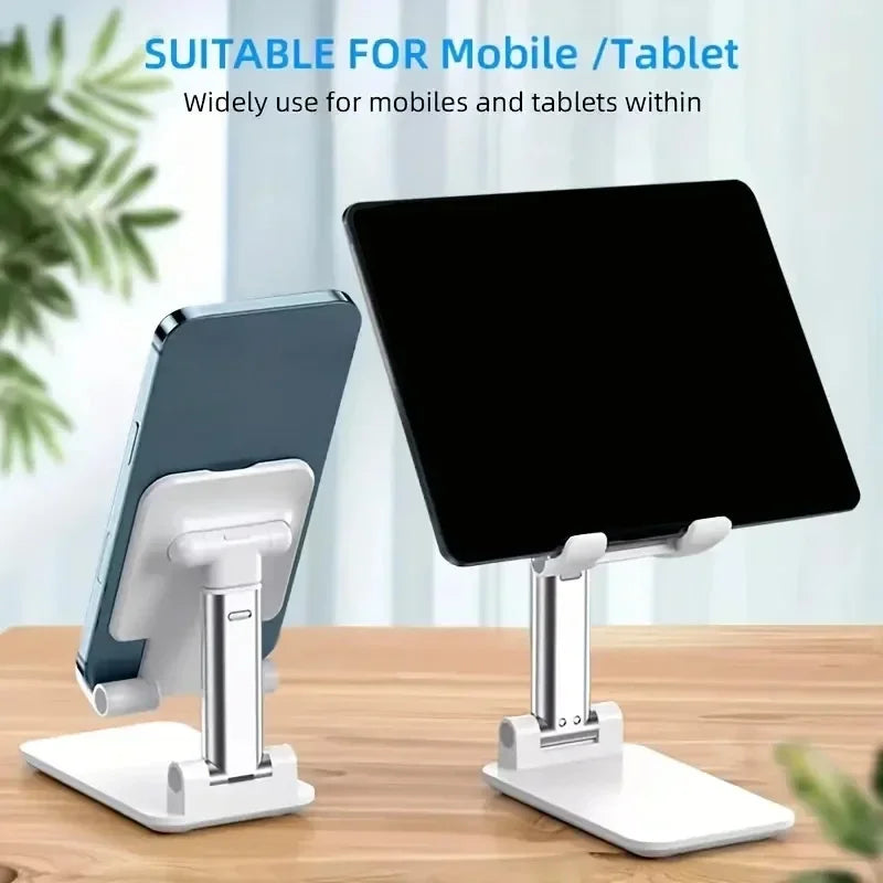 Adjustable Telescopic Phone & Tablet Stand – Foldable & Ergonomic Desk Holder