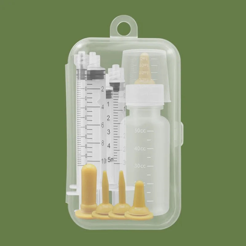 “Newborn Pet Feeder Set – Syringe & Bottle Kit for Puppies & Kittens”