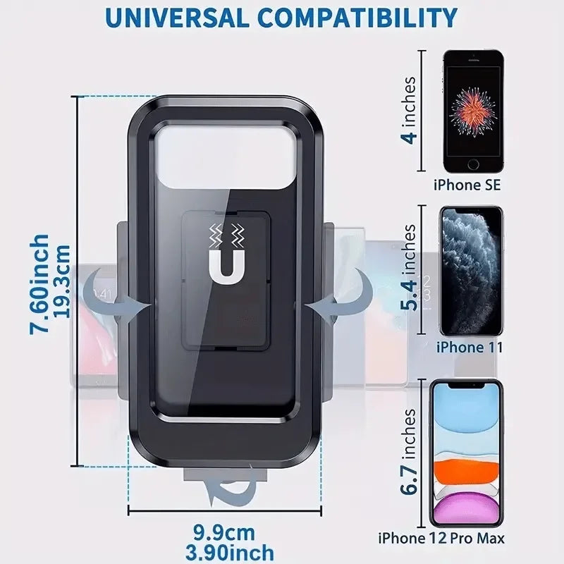 Waterproof Bike Phone Holder – Magnetic 360° Motorcycle Mount