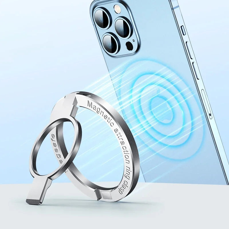 “Magsafe Foldable Phone Ring Stand – Alloy Magnetic Holder for iPhone”
