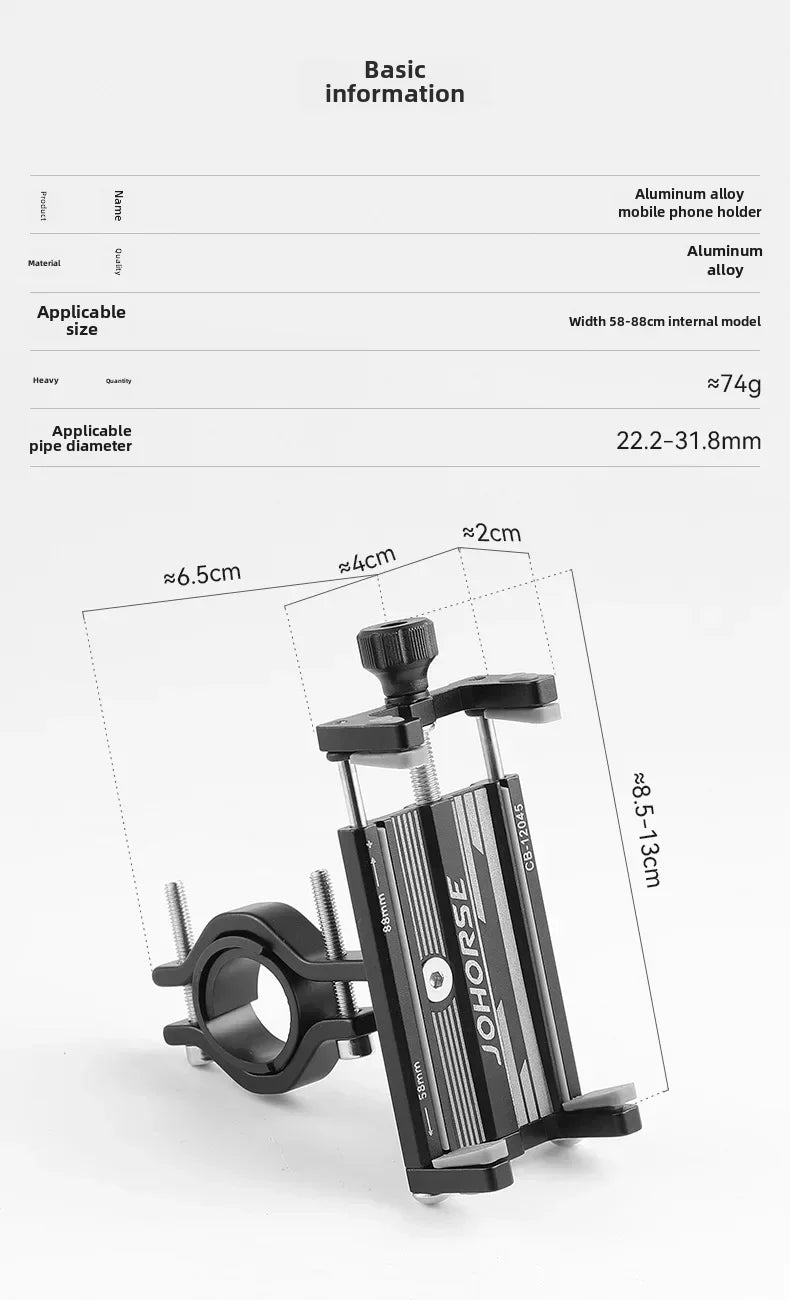 Universal Aluminum Bike Phone Mount β Secure Handlebar Holder for All Bikes