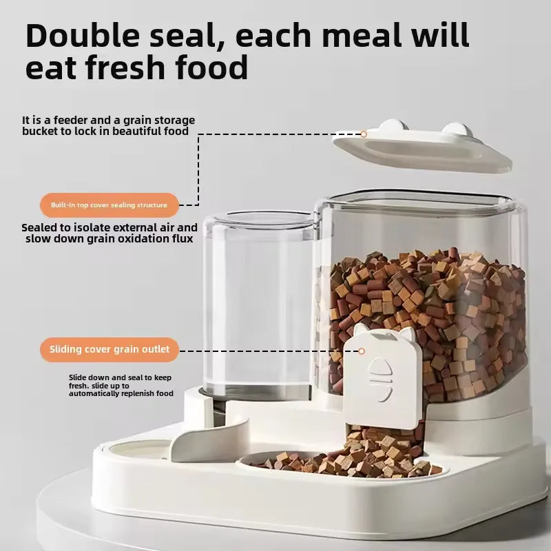 “Automatic Pet Feeder & Water Dispenser – Gravity Food & Water Set for Dogs & Cats”
