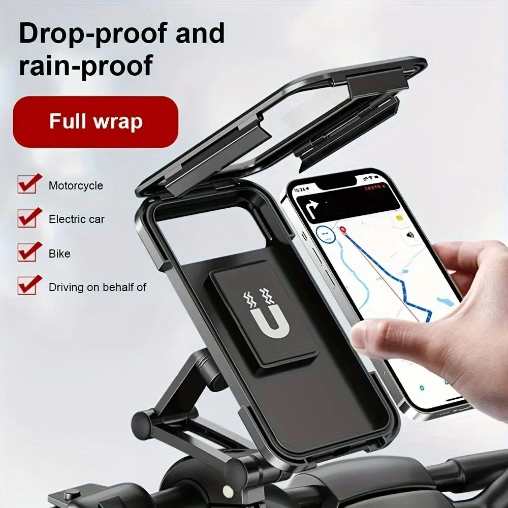 Waterproof Bike Phone Holder – Magnetic 360° Motorcycle Mount